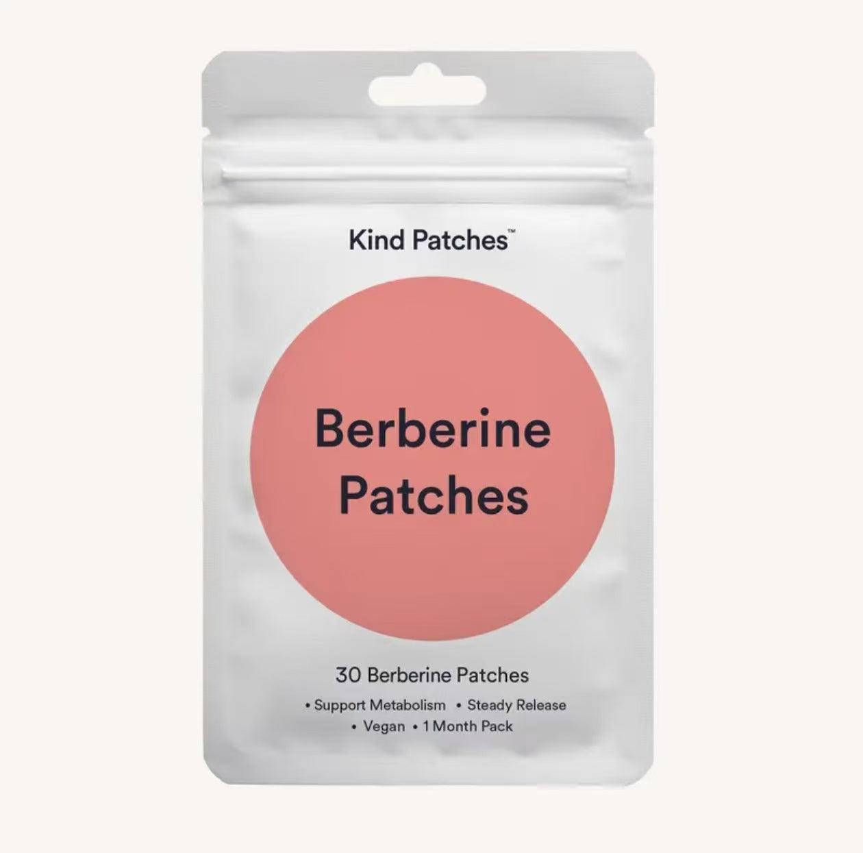 Kind Patches: 30 Metabolic Balance Patches, Berberine, Steady Release, Vegan, 1 Month Pack 