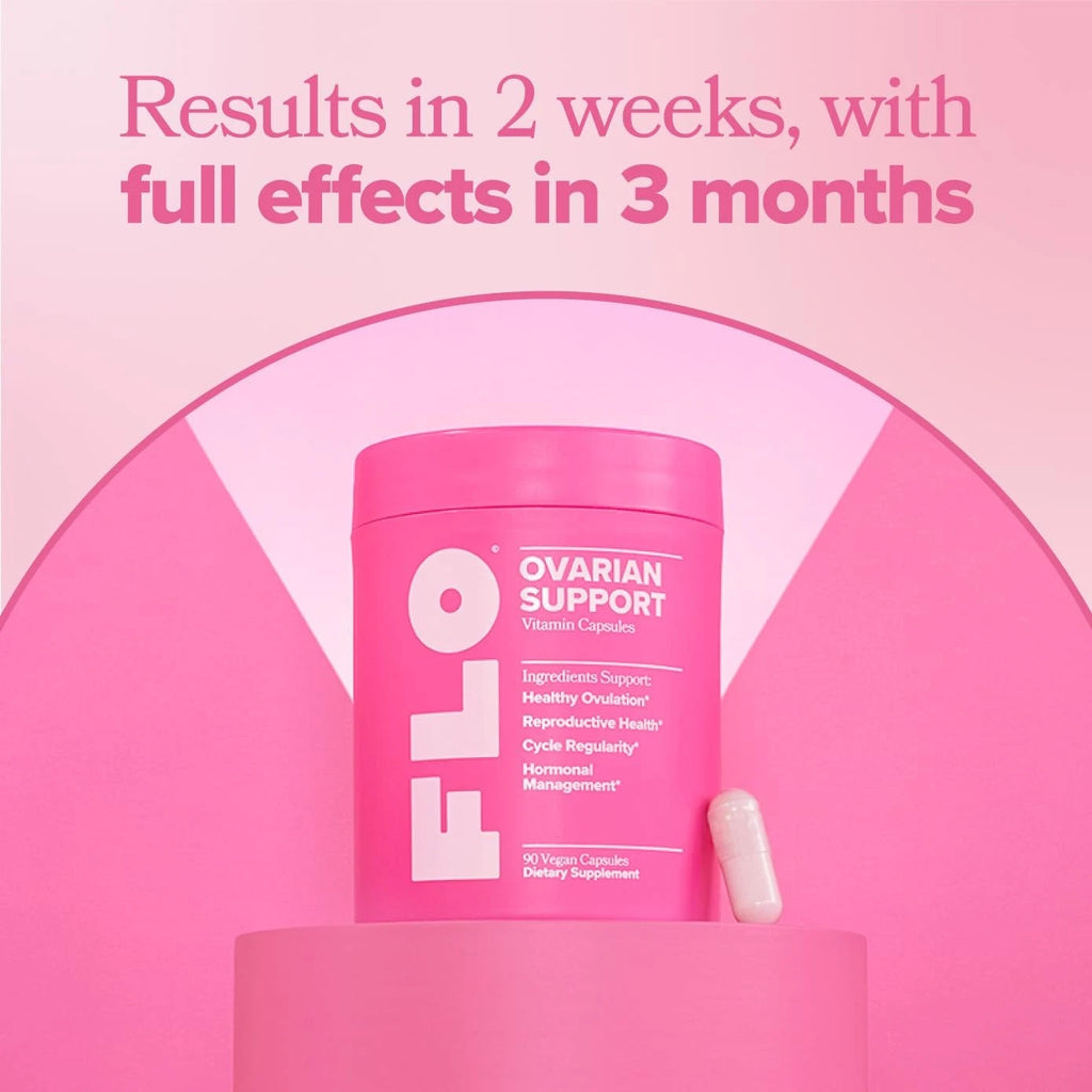 O Positiv FLO Ovarian Health Support - Hormone Balance for Women, Supplement with DIM, Myo & D-Chiro Inositol, Folic Acid - Supports Healthy Ovulation, Cycle Regularity