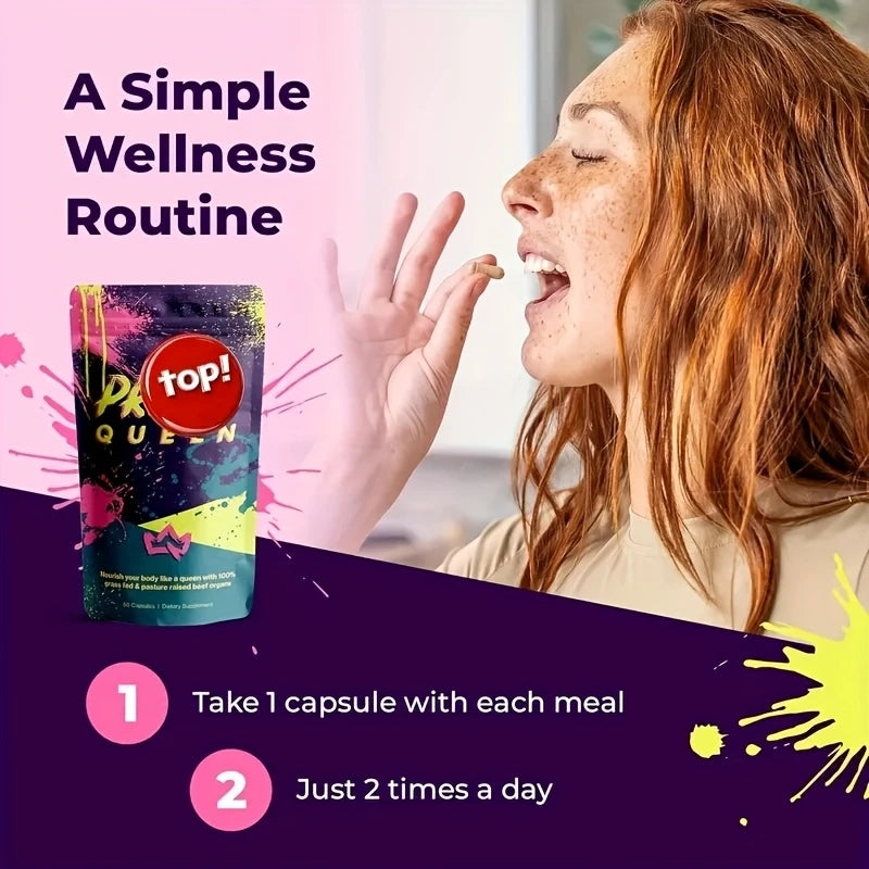 Primal Queen Beef Organ Superfood - 30 Day Refill, Female-Optimized Beef Organ Superfood Supplement (Beef Liver, Kidney, Heart, &amp; 3 More) - 100% Grass Fed, Pasture Raised Cattle - Balance Hormones, Energy, &amp; More for Women 