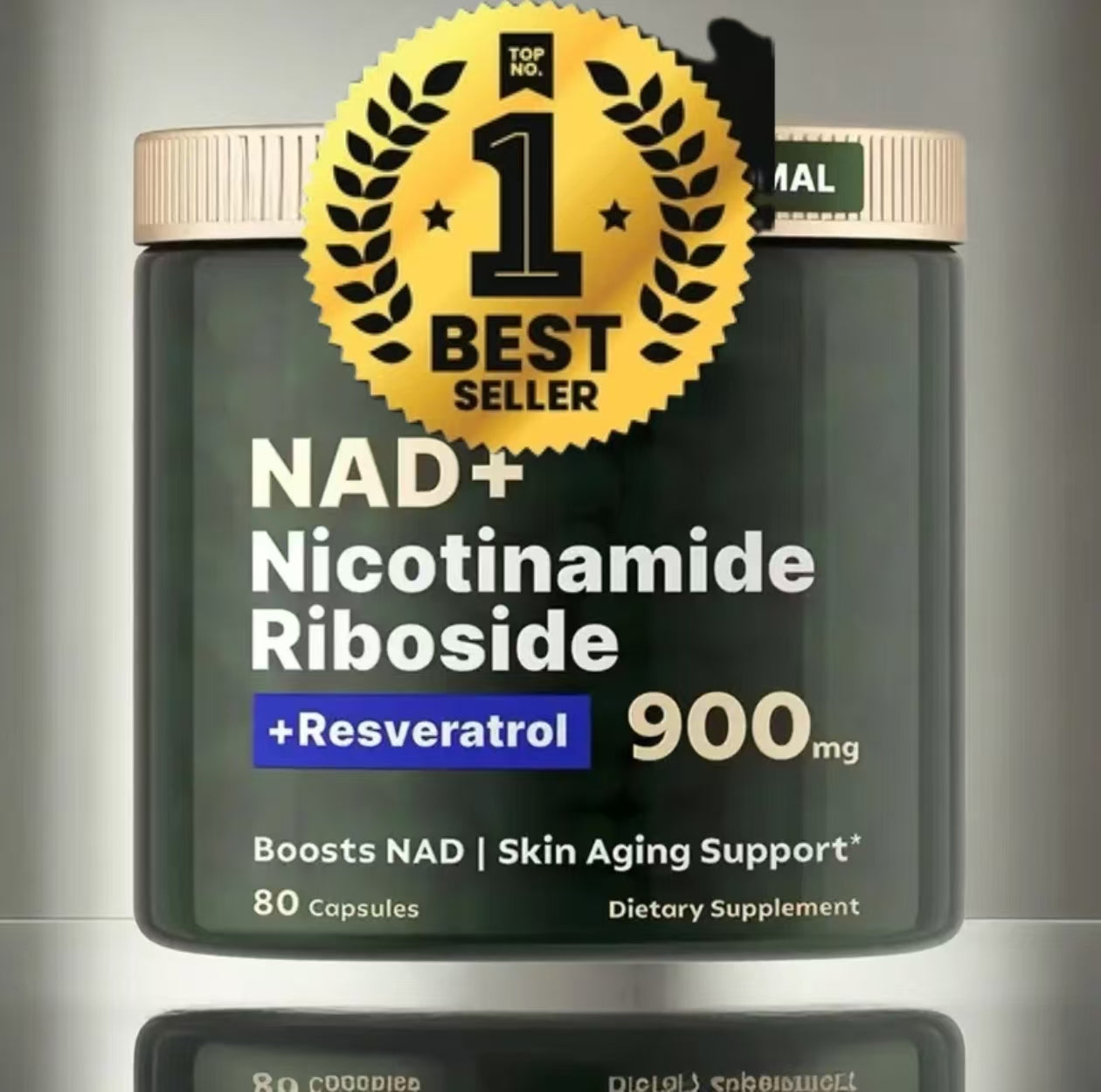 NMN Supplement Alternative - Liposomal NAD w/Resveratrol - High Purity NAD Supplement for Anti-Aging, Energy, Focus 