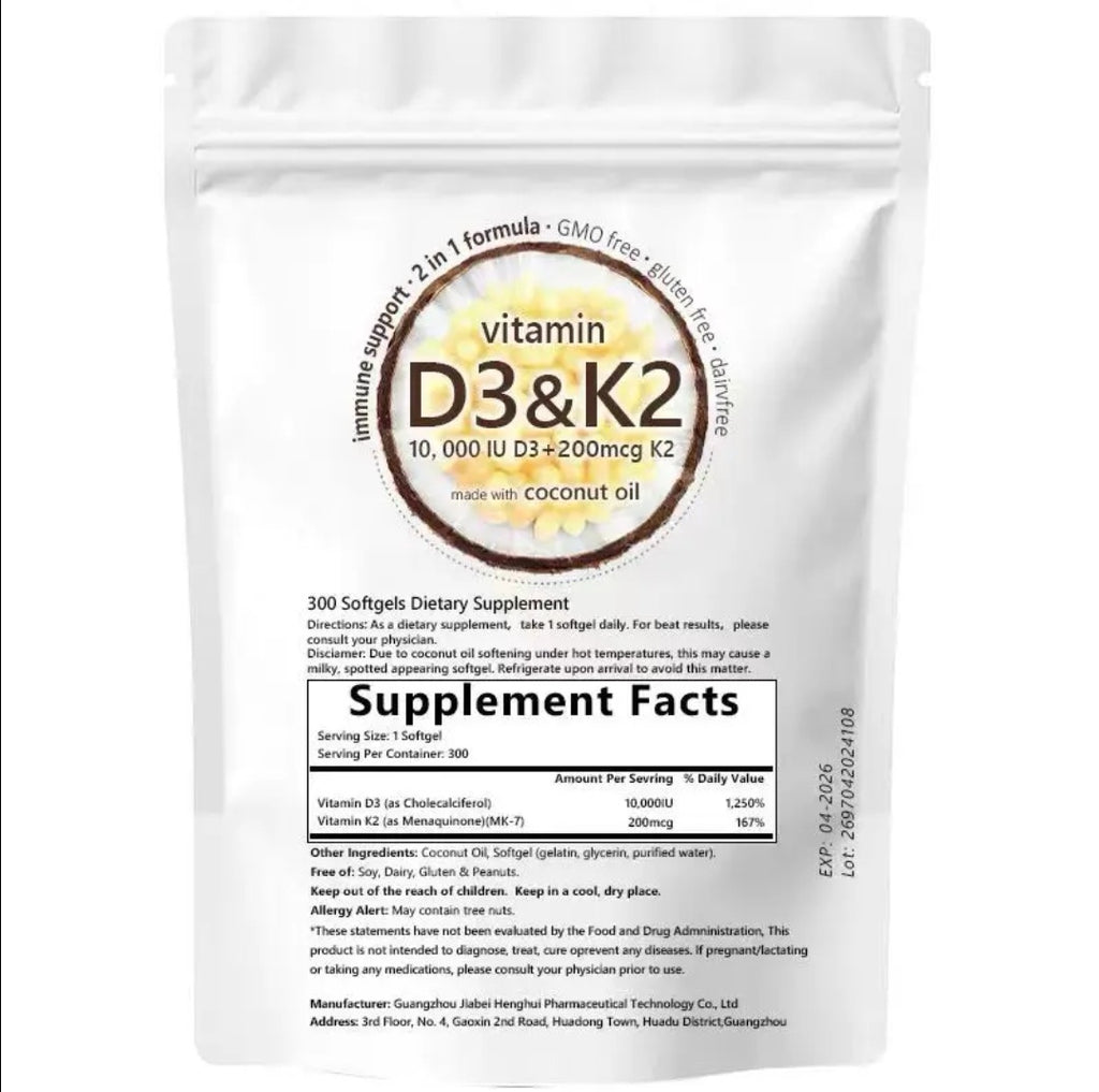 Vitamin D3 K2 Supplement Softgels 