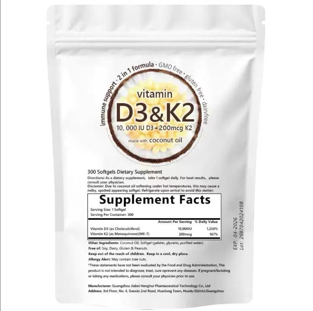 Vitamin D3 K2 Supplement Softgels 